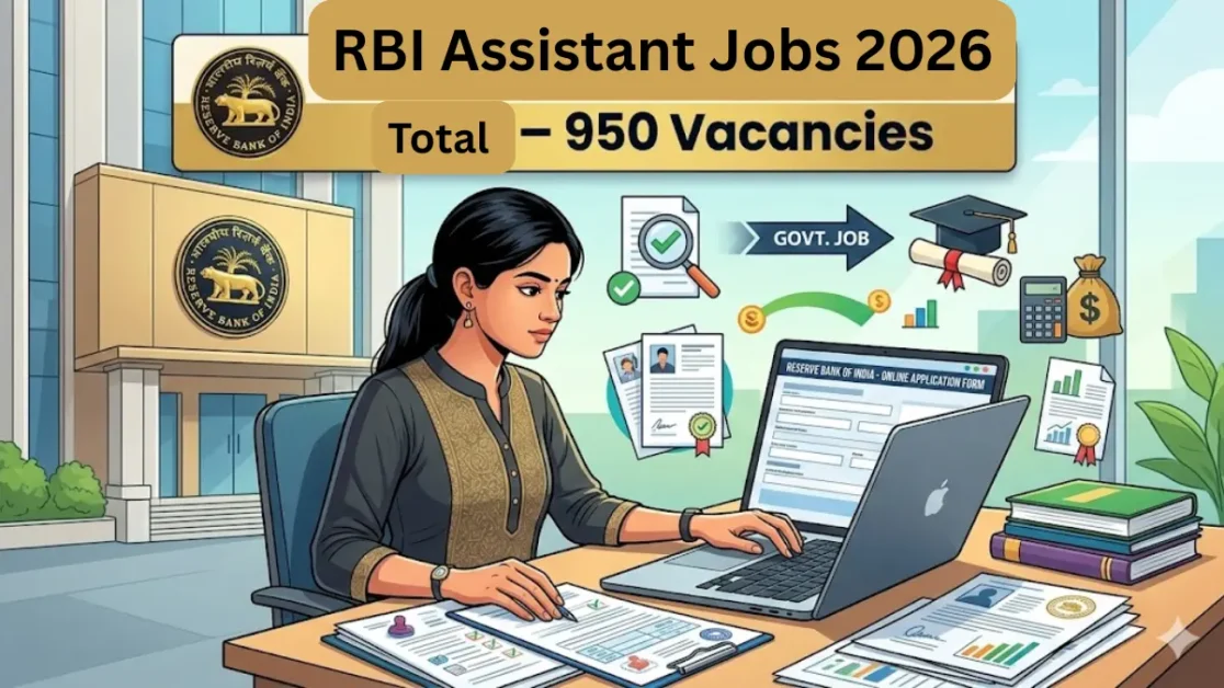 RBI Assistant jobs 2026 notification for 650 vacancies with graduate applying online for Reserve Bank of India assistant job.