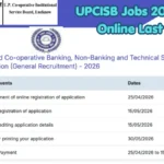 UPCISB Jobs 2026 Apply Online Last Date